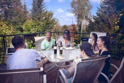 Friends playins game at La Romane Chalet vacation rental